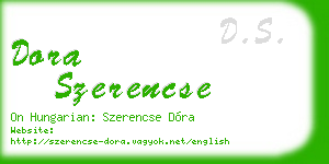 dora szerencse business card